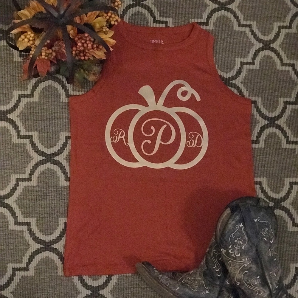 Made to order monogram fall tank tops